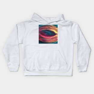 Spin Strokes | Pink, Yellow, Blue, Teal, and Magenta Digital Painting Kids Hoodie